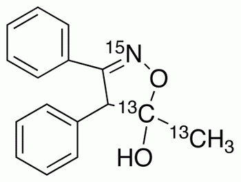 4,5-Dihydro-5-methyl-3,4-diphenyl-5-isoxazolol-<sup>13</sup>C<sub>2</sub>,<sup>15</sup>N