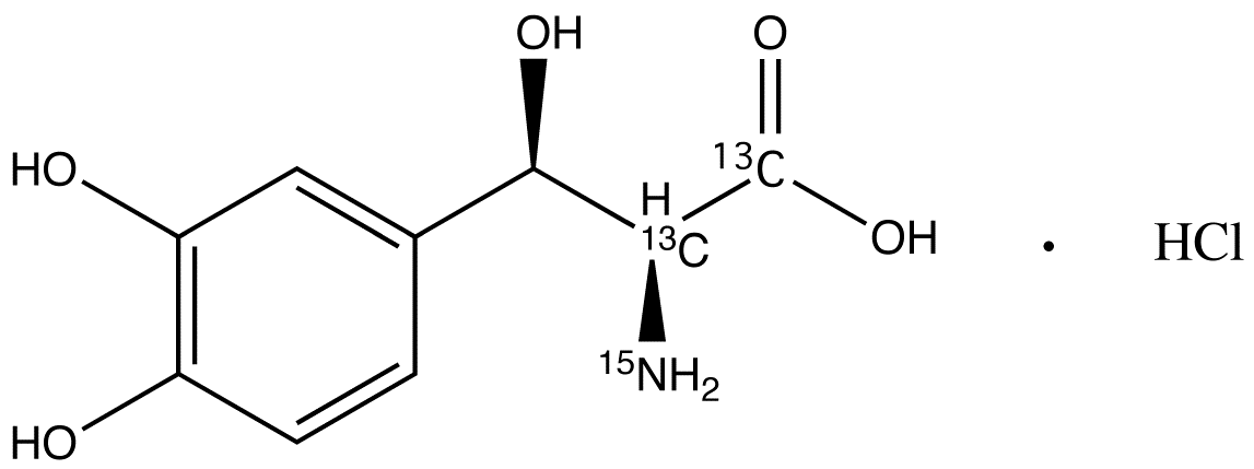 DL-threo-Droxidopa-<sup>13</sup>C<sub>2</sub>,<sup>15</sup>N hydrochloride