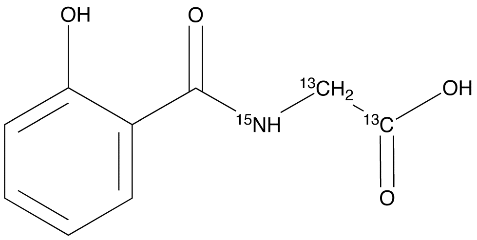 2-Hydroxy hippuric acid-<sup>13</sup>C<sub>2</sub>,<sup>15</sup>N