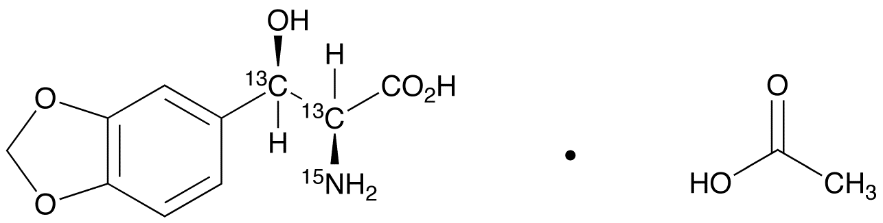DL-threo-β-(3,4-Methylenedioxyphenyl)serine-<sup>13</sup>C<sub>2</sub>,<sup>15</sup>N Acetate Salt