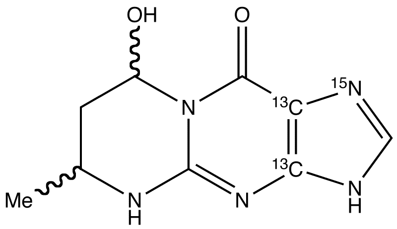 4,6,7,8-Tetrahydro-8-hydroxy-6-methylpyrimido[1,2-α]purin-10(3H)-one-<sup>13</sup>C<sub>2</sub>,<sup>15</sup>N