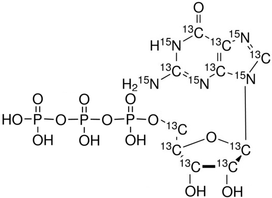 Guanosine 5’-triphosphate-<sup>13</sup>C<sub>10</sub>,<sup>15</sup>N<sub>5</sub> (Li<sub>2</sub> salt)