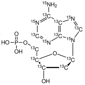 2’-Deoxyadenosine 5’-monophosphate-<sup>13</sup>C<sub>10</sub><sup>15</sup>N<sub>5</sub> (Li salt solution in aqueous buffer)
