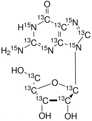 Guanosine-<sup>13</sup>C<sub>10</sub>,<sup>15</sup>N<sub>5</sub>