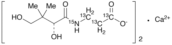 Pantothenic acid-<sup>13</sup>C<sub>3</sub>,<sup>15</sup>N hemicalcium salt