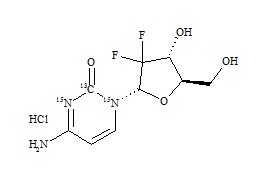 α-Gemcitabine-<sup>13</sup>C-<sup>15</sup>N<sub>2</sub> hydrochloride