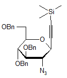 4-Azido-5-6-8-tri-O-benzyl-1-2-4-trideoxy-1-C-(trimethylsilyl)-D-gluco-oct-1-yn-3-ulopyranose