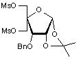 3-O-Benzyl 4-C-(methanesulfonyloxymethyl)-5-O-methanesulfonyl-1-2-O-isopropylidene-α-D-ribofuranose
