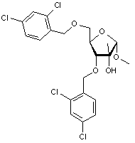Methyl 3-5-di-O-(2-4-dichlorobenzyl)-2-C-methyl-α-D-ribofuranoside