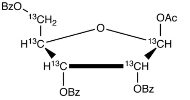 1-O-Acetyl 2,3,5-tri-O-benzoyl-β-D-<sup>13</sup>C<sub>5</sub> ribofuranoside