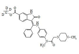 Nintedanib-O-Methyl-13C-d3 (Intedanib-O-Methyl-13C-d3)