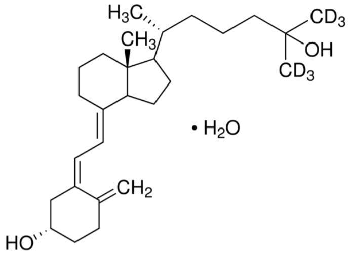 25-Hydroxyvitamin D3-[26,26,26,27,27,27-d<sub>6</sub>] monohydrate