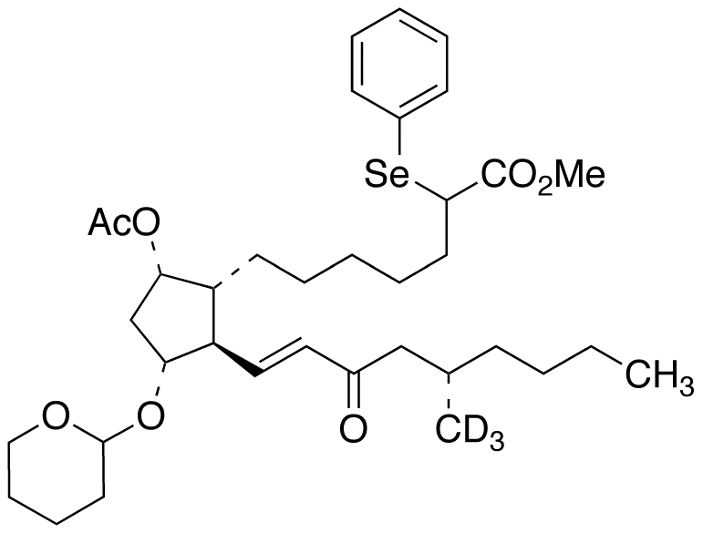 (11α,13E,17S)-9-O-Acetyl-17,20-dimethyl-15-oxo-2-(phenylseleno)-11-O-tetrahydropyranyl-prosta-13-en-1-oic Acid-d<sub>3</sub> Methyl Ester (Mixture of Diastereomers)