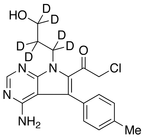1-[4-Amino-7-(3-hydroxypropyl)-5-(4-methylphenyl)-7H-pyrrolo[2,3-d]pyrimidin-6-yl]-2-chloro-ethanone-d<sub>6</sub>