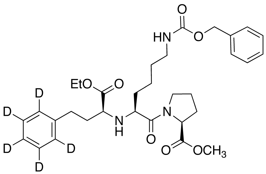 N-Benzyloxycarbonyl (S)-Lisinopril-d<sub>5</sub> Ethyl Methyl Diester