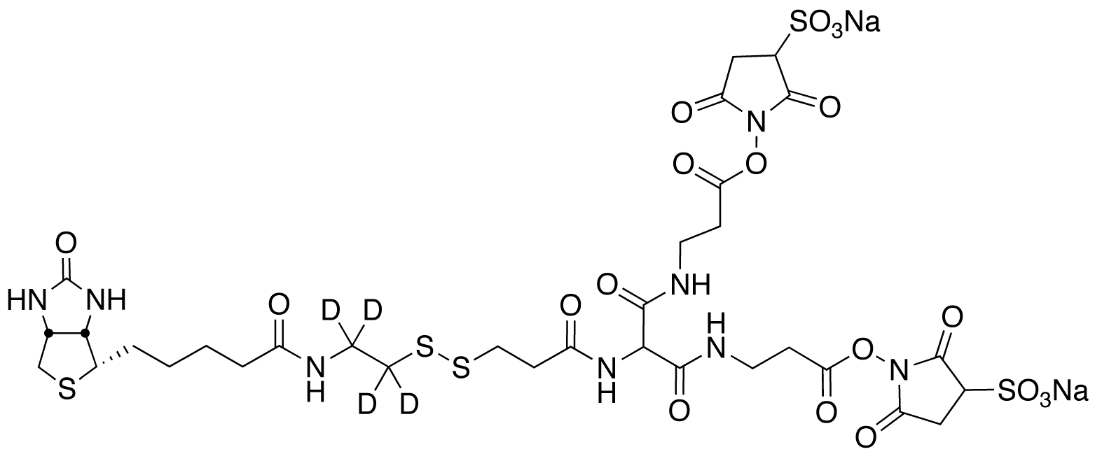 6-[2-Biotinylamidoethyl]-dithiopropionamido]-4,8-diaza-5,7-diketoundecanoic Acid Bis-N-sulfosuccinimidyl Ester-d<sub>4</sub> Disodium Salt