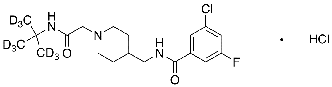 N-((1-(2-(tert-Butylamino)-2-oxoethyl)piperidin-4-yl)methyl)-3-chloro-5-fluorobenzamide-d<sub>9</sub> HCl Salt