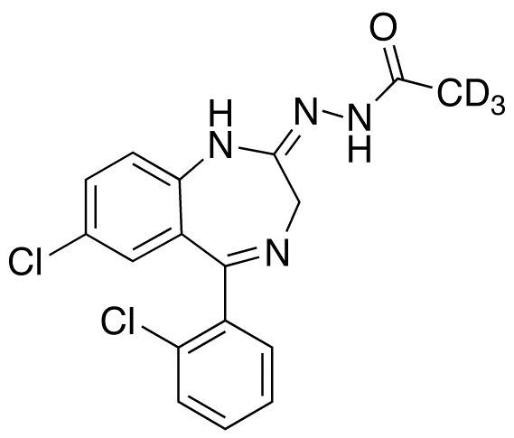 7-Chloro-5-(2-chlorophenyl)-2-methylenehydrazide Acetic Acid 3H-1,4-Benzodiazepine-d<sub>3</sub>
