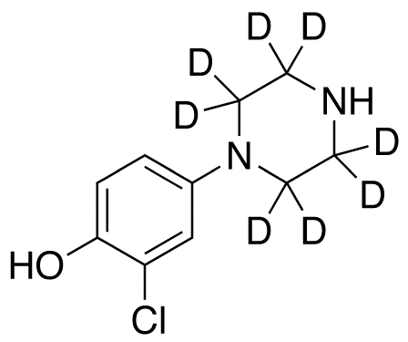 2-Chloro-4-piperazin-1-ylphenol-d<sub>8</sub>