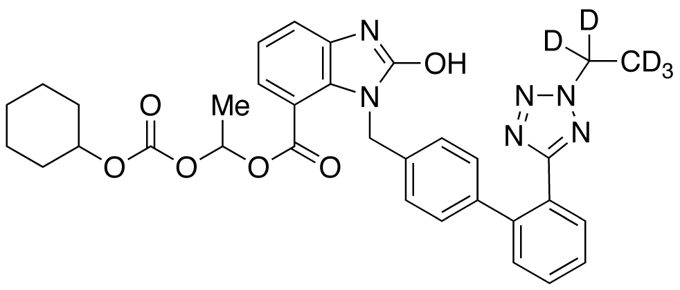 2-Desethoxy-2-hydroxy-2H-2-ethyl Candesartan Cilexetil-d<sub>5</sub>