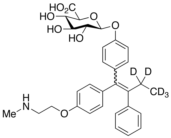 N-Desmethyl-4-hydroxy Tamoxifen-d<sub>5</sub> β-D-Glucuronide(E/Z Mixture)