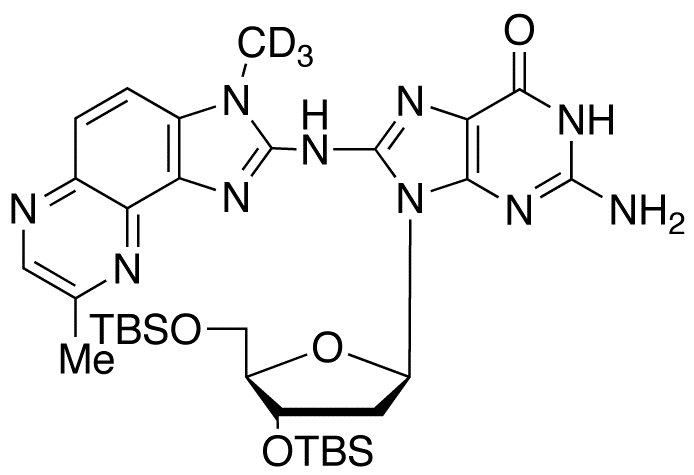 3’,5’-Di-O-tert-butyldimethylsilyl-2’-deoxy-8-[(3-(methyl-d<sub>3</sub>)-8-methyl-3H-imidazo[4,5-f]quinoxalin-2-yl)amino]guanosine