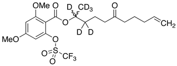 rac 2,4-Dimethoxy-6-[[(trifluoromethyl)sulfonyl]oxy]benzoic Acid 1-Methyl-5-oxo-9-decen-1-yl Ester-d<sub>6</sub>