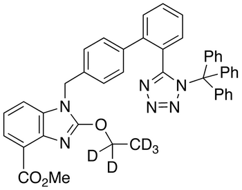 2-Ethoxy-1-[[2’-[1-(trityl)-1H-tetrazol-5-yl][1,1’-biphenyl]-4-yl]methyl]-1H-benzimidazole-4-carboxylic Acid Methyl Ester-d<sub>5</sub> (Candesartan Impurity)