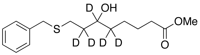 6-Hydroxy-8-[(phenylmethyl)thio]-octanoic Acid Methyl Ester-d<sub>5</sub>