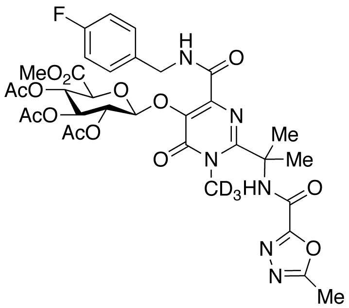 Raltegravir 2,3,4-Tri-O-acetyl-β-D-glucuronide Methyl Ester-d<sub>3</sub>