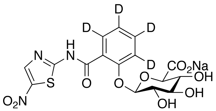 Tizoxanide-d<sub>4</sub> Glucuronide Sodium Salt