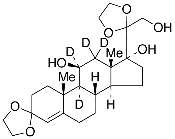 11,17,21-Trihydroxy-pregn-4-ene-3,20-dione-d<sub>4</sub> 3,20-Diethylene Ketal