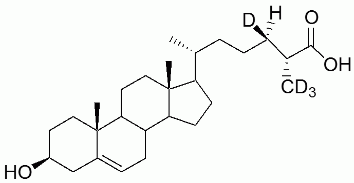 3β-Hydroxy-5-cholestenoic acid-d<sub>4</sub>