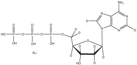 2’-Deoxyadenosine 5’-triphosphate-d<sub>14</sub> (Li<sub>2</sub> salt), in tris buffer D<sub>2</sub>O solution 