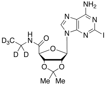 2-Iodo-5’-ethyl-d<sub>5</sub>-carboxamido-2’,3’-O-isopropylidineadenosine