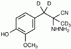 2-Hydrazino-α-(4-hydroxy-3-methoxybenzyl)propionitrile-d<sub>5</sub>