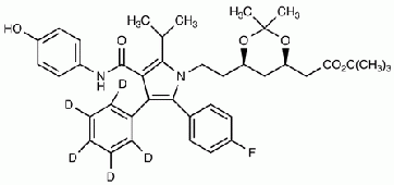 (6-[2-[2-(4-Fluoro-phenyl)-4-(4-hydroxy-phenylcarbamoyl)-5-isopropyl-3-phenyl-d<sub>5</sub>-pyrrol-1-yl]-ethyl</sup>-2,2-dimethyl-[1,3]-dioxane-4-yl)-acetic Acid, tert-Butyl Ester