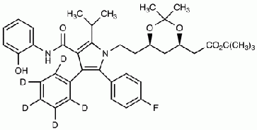 (6-(2-[2-(4-Fluoro-phenyl)-4-(2-hydroxy-phenylcarbamoyl)-5-isopropyl-3-phenyl-d<sub>5</sub>-pyrrol-1-yl]-ethyl</sup>-2,2-dimethyl-[1,3]-dioxane-4-yl)-acetic Acid, tert-Butyl Ester