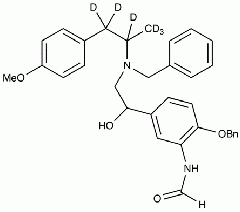 rac-N-Benzyl-N-[2-hydroxyl-2-(4-benzyloxy-3-formamidophenyl)-ethyl]-3-(4-methoxyphenyl)-2-propylamine-d<sub>6</sub>