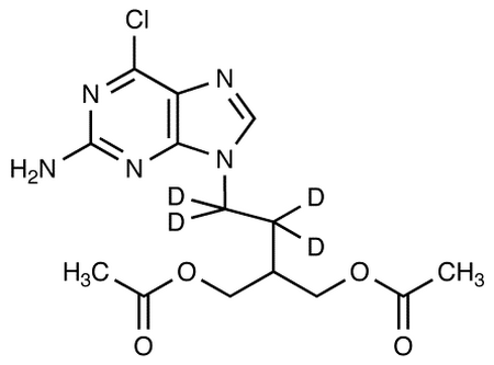 9-(4-Acetoxy-3-acetoxymethylbutyl)-2-amino-6-chloropurine-d<sub>4</sub>