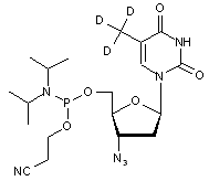 3’-Azido-3’-deoxy-D<sub>3</sub>-thymidine 5’-CE phosphoramidite