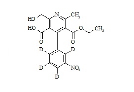 5-Carboxy-6-hydroxymethyl-dehydronitrendipine-d<sub>4</sub>