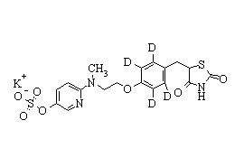5-Hydroxy rosiglitazone-d<sub>4</sub> sulphate potassium salt