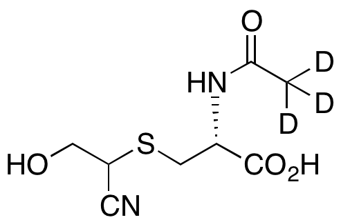 N-Acetyl-S-(1-cyano-2-hydroxyethyl)-L-cysteine-d<sub>3</sub>