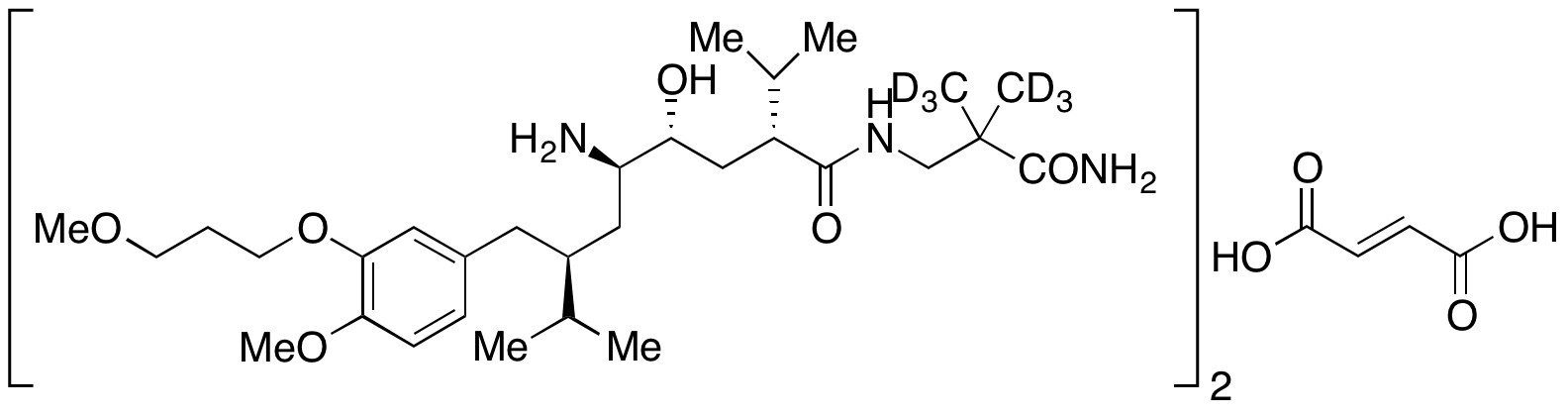 (2R,4R,5R,7S)-Aliskiren-d<sub>6</sub> fumarate (2:1)