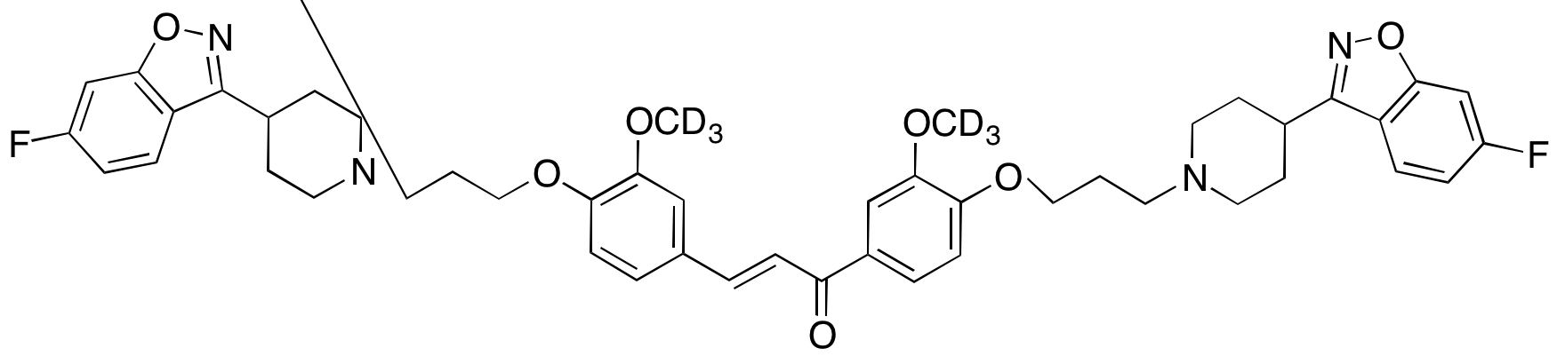 (E)-1,3-Bis(4-(3-(4-(6-fluorobenzo[d]isoxazol-3-yl)piperidin-1-yl)propoxy)-3-methoxyphenyl)prop-2-en-1-one-d<sub>6</sub>