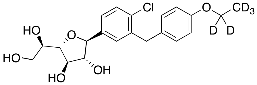 (2S,3R,4R,5S)-2-(4-Chloro-3-(4-ethoxybenzyl)phenyl)-5-((R)-1,2-dihydroxyethyl)tetrahydrofuran-3,4-diol-d<sub>5</sub>
