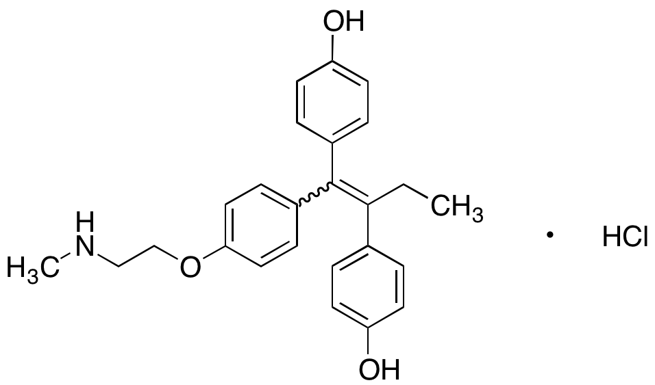 (E/Z)-4,4’-Dihydroxy-N-desmethyl Tamoxifen HydrochlorideSee also D<sub>452700</sub>
