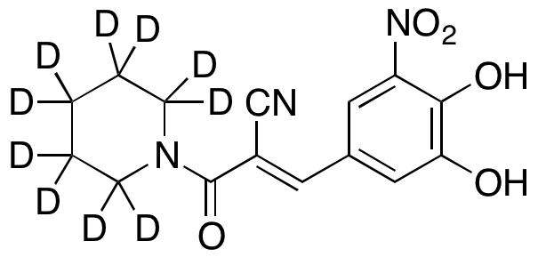 (αE)-α-[(3,4-Dihydroxy-5-nitrophenyl)methylene]- β-oxo-1-piperidinepropanenitrile-d<sub>10</sub>