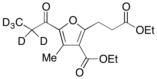 3-(Ethoxycarbonyl)-4-methyl-5-(1-oxopropyl)-2-furanpropanoic Acid Ethyl Ester-d<sub>5</sub>